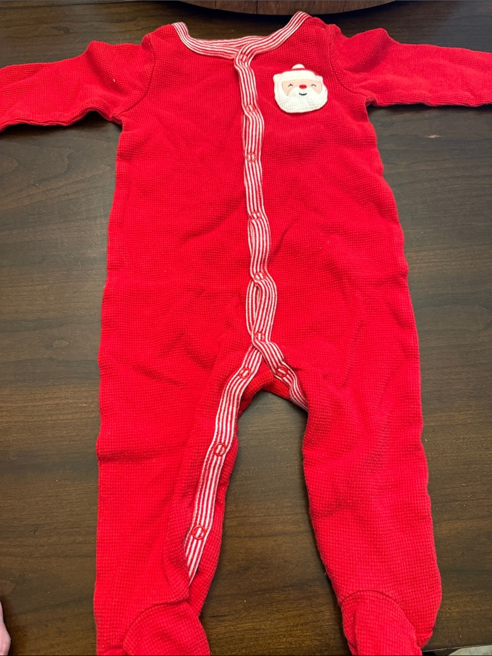 Carter's Red Holiday Santa Footed One-Piece